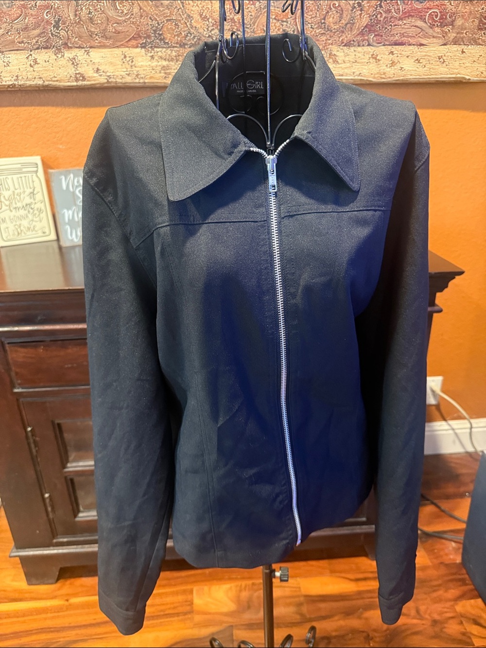 Tall Girl XL Black Zip-Front Jacket